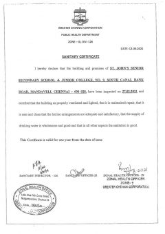 Sanitary-Certificate